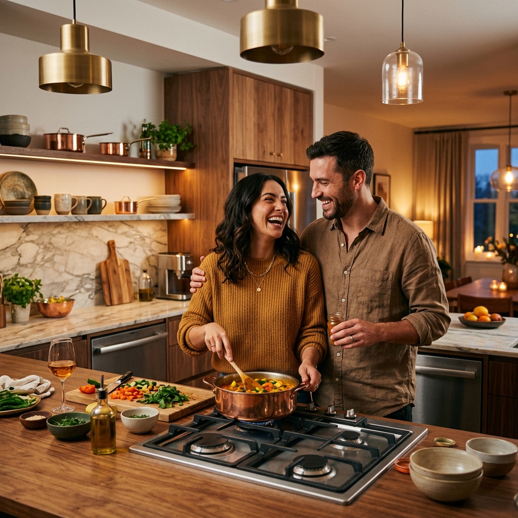 Cooking together on Sunday afternoon