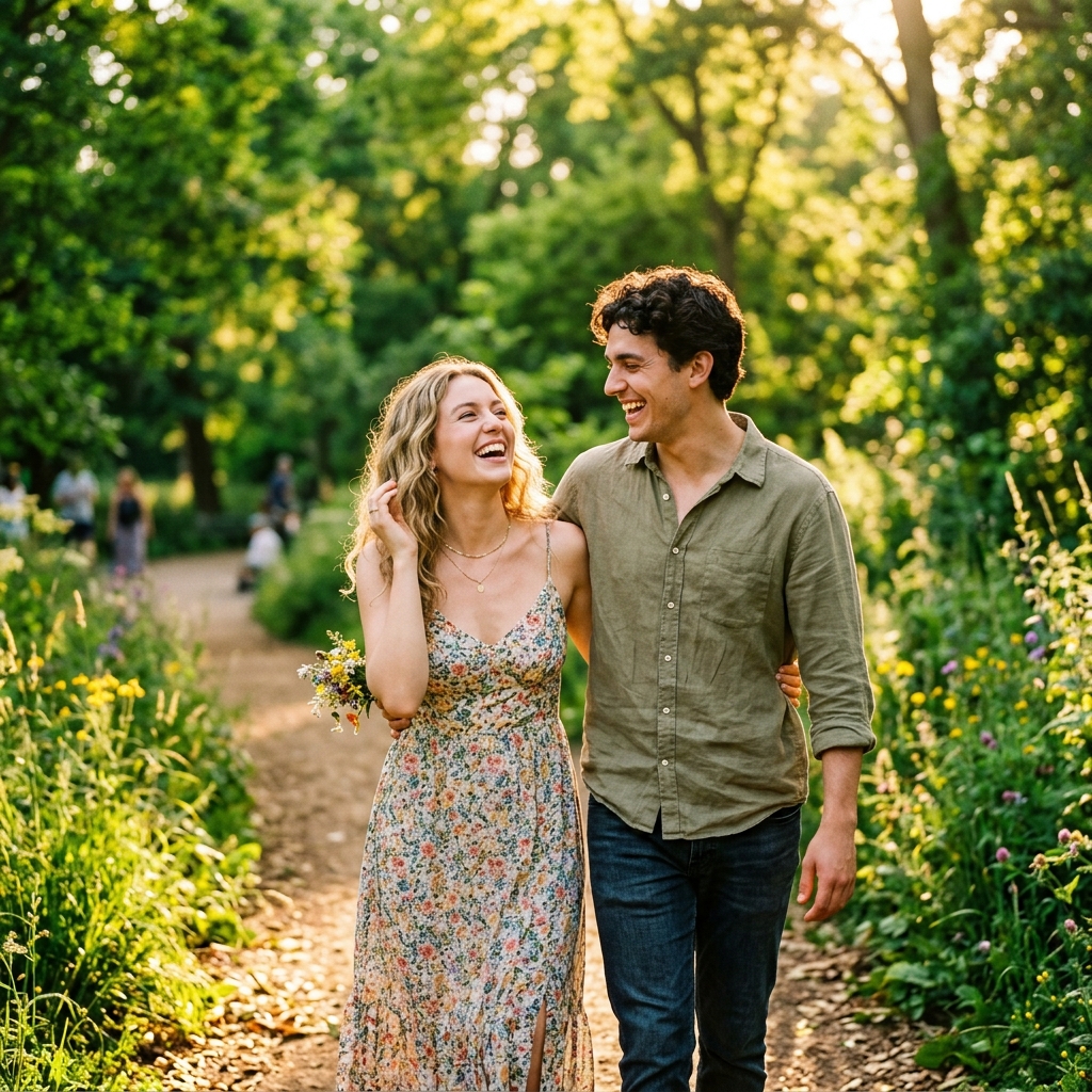Spontaneous laughter in the park